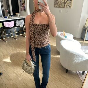Zara Leopard Print Halter Top